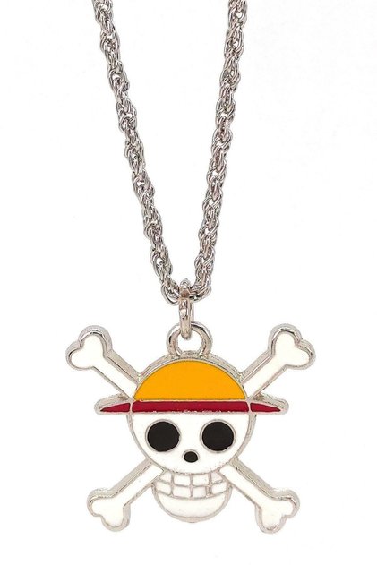 One Piece Kolye Kurukafa Korsan Luffy Anime Kolye - Burgu Zincir