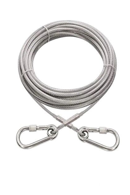 Mm 10 Meters 2 Screw Carabiner Dog Garden Tethering Rope Transparent Color (85 KG)