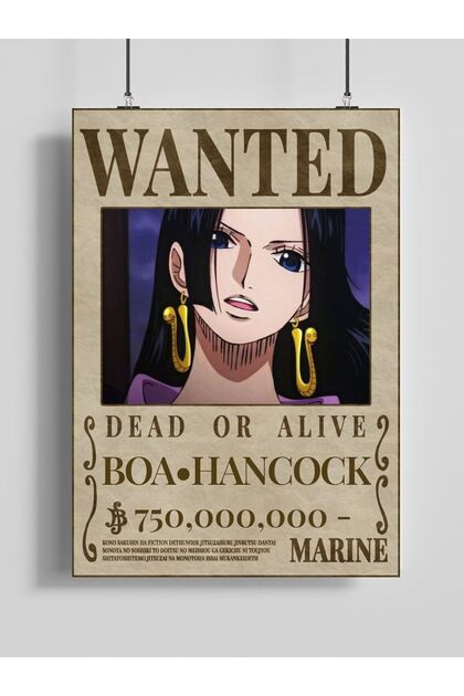 Poster City One Piece Boa Hancock Wanted Posteri - Çerçevesiz