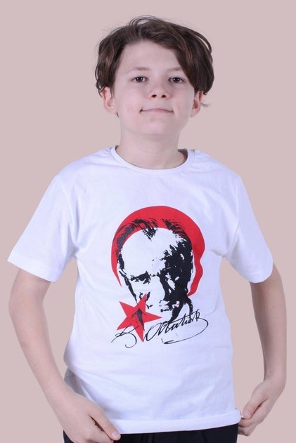 Μπλουζάκι Unisex με υπογραφή Moon Star Λεπτομερές Ataturk Printed