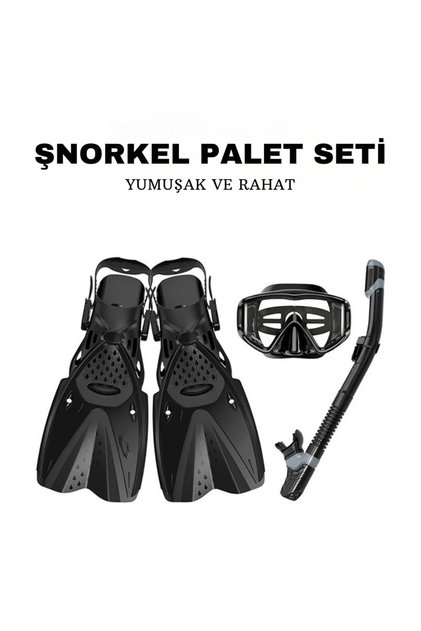 Profesyonel Yüzme Palet Gözlük Dalış Seti 38-47 Ayaklar İçin Kaliteli Yüzme Seti