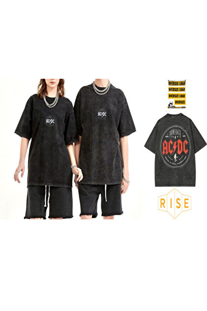 RİSE Ac/dc Yıkamalı OverSize Tshirt - Fiyatı, Yorumları