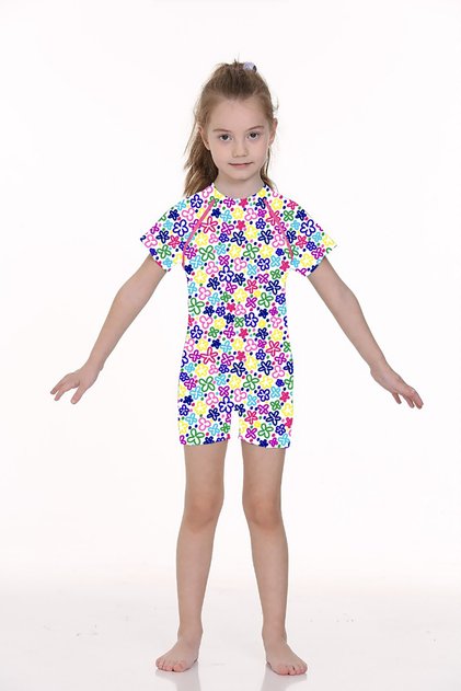 Uv Protected Zippered Swimsuit