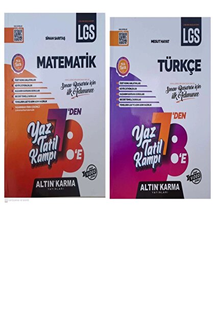 Altın Karma Yayınları 2025 LGS 7 DEN 8 E YAZ TATİL KAMPI TÜRKÇE