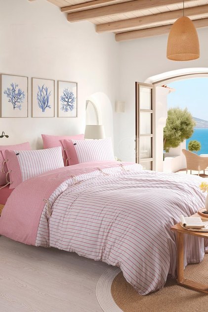 Cruise %100 Pamuklu Çift Kişilik İpliği Boyalı Nevresim Takımı - 6 Parça