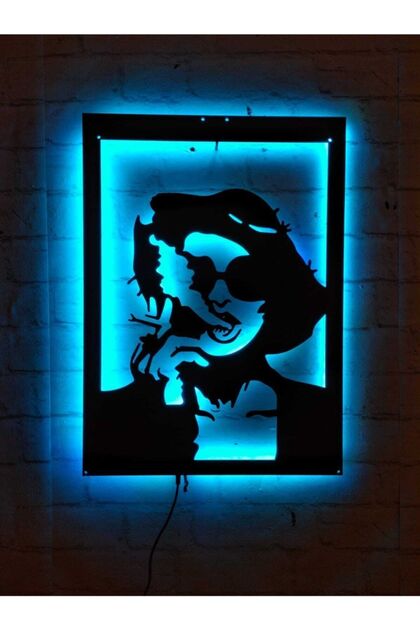 Marla Singer Rgb Led Işıklı Ahşap Mdf Dekoratif Tablo