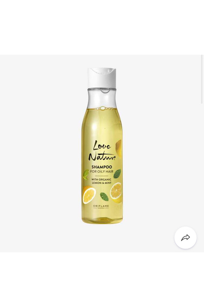 Love Nature Shampoo for Oily Hair with Organic Lemon and Mint Extract