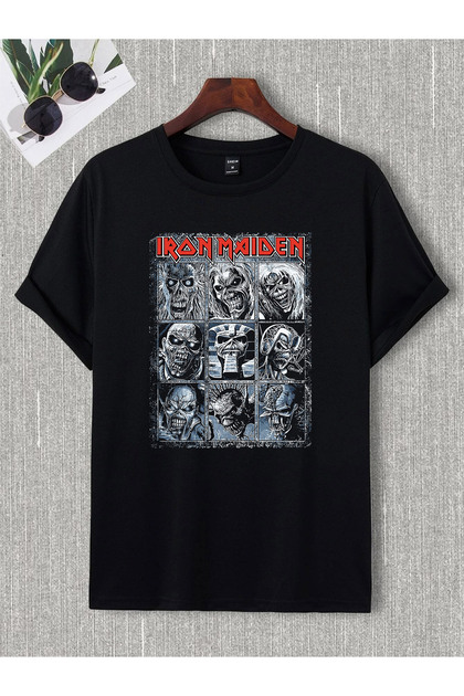 Unisex Oversize Iron Maden Black Sabbath Ac Dc Metallıca Pantera Slipknot Rock Metal T-Shirt t Shirt