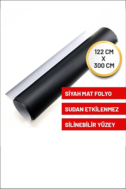 Azra Reklam MAT Siyah Folyo 122x300 CM Mobilya - Fayans - Araç