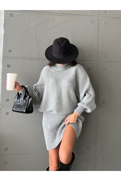 Knitwear Knitted Skirt-Sweater Set