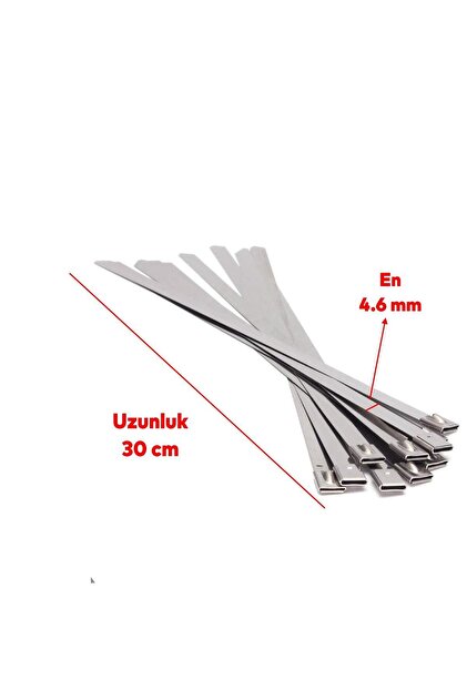 NZB Cırt Kelepçe Metal Paslanmaz Çelik Kablo Zip Bağı Çok Amaçlı