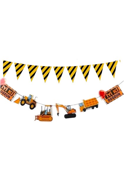 Construction Themed 2-Piece Birthday Party Decorations