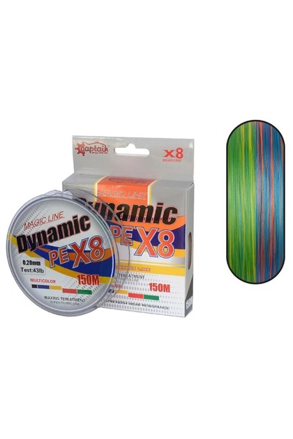150mt. Multi Color Dynamic Pe - 0,14mm, 14,60kg, 8 X