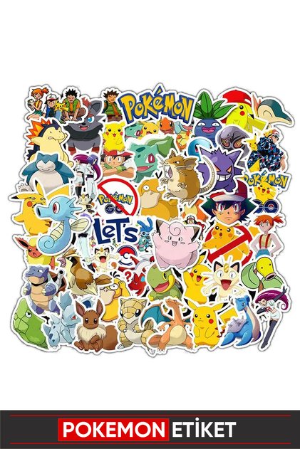 Pokemon Temalı Sticker 50'li / 5-7cm