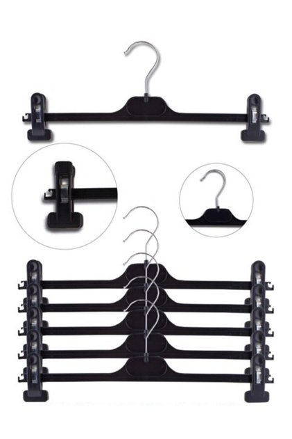 38 Cm Meat Series Black Latched Trouser Skirt Shorts Clothing Hanger 50 Pieces
