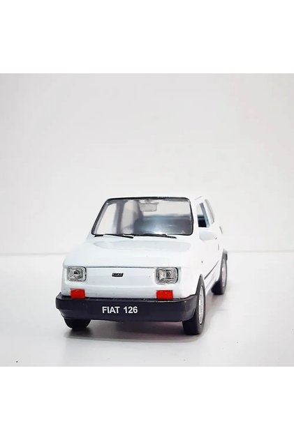 1.36 Scale Welly Brand Licensed Fi̇at 126 Bis White Color 12cm Model Metal Car