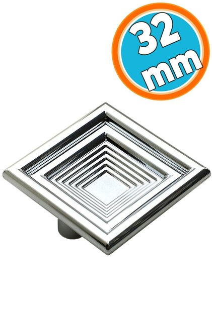 Drawer Kitchen Door Cabinet Handle Handle 32 mm Chrome Square Hard Plastic Handle