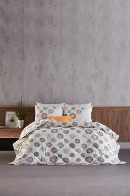 Doqu Home Polycotton Pamuklu Uyku Seti Cosmos Çift Kişilik - Gri