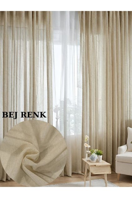 Keten Tül Foldet Amerikan Pileli 1/3 Sıklık (KORNİŞ VE RUSTİK İÇİN UYGUN)