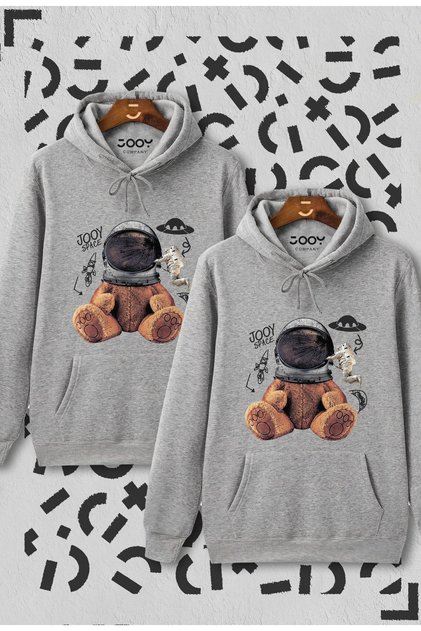 Astronaut Teddy Bear Lover Couple Combination Gray Set of 2