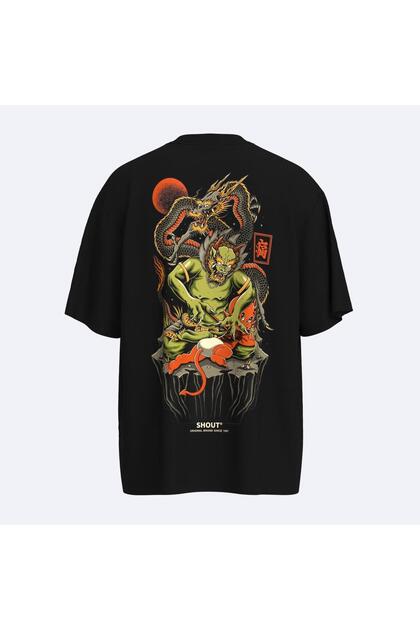 Oversize Shout Demon with Tattoo Unisex T-Shirt