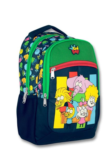Ümit Çanta Kral Şakir Navy Blue/Green Boys' Three-Compartment School Bag