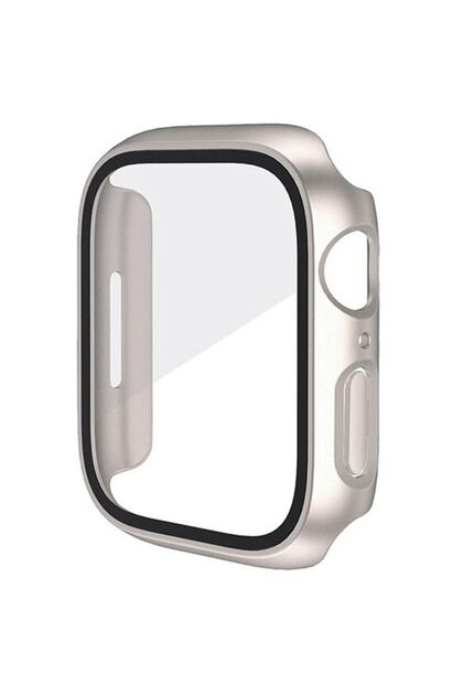 Apple Watch 2 3 4 5 6 7 8 Se Nike 44mm Uyumlu Kasa Ve Ekran Koruyucu 360 Tam Koruma Kapak Starlight