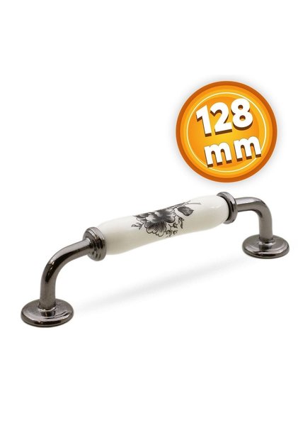 Luxury Porcelain Furniture Drawer Cabinet Door Handle Handle 128 mm White Smoked