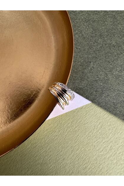 Çift Renkli Zirkon Taşlı Kıkırdak Küpe Earcuff