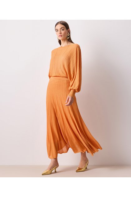 Woven Orange Skirt