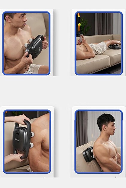Relax Gürültüsüz 4 Başlıklı Masaj Tabancası Ergonomik Derin Doku