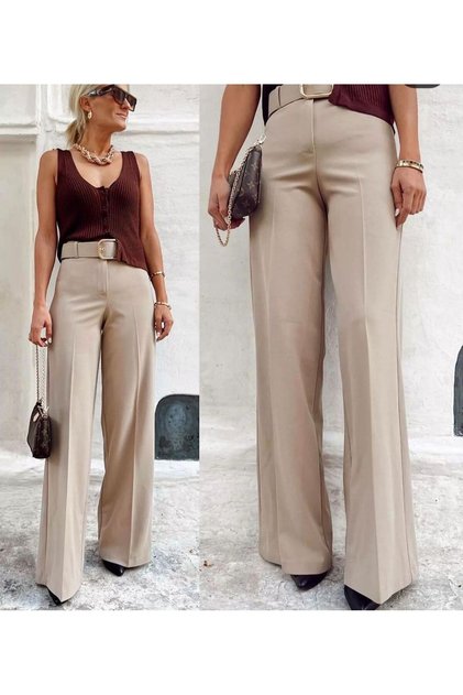 Belted Wide Leg Pants