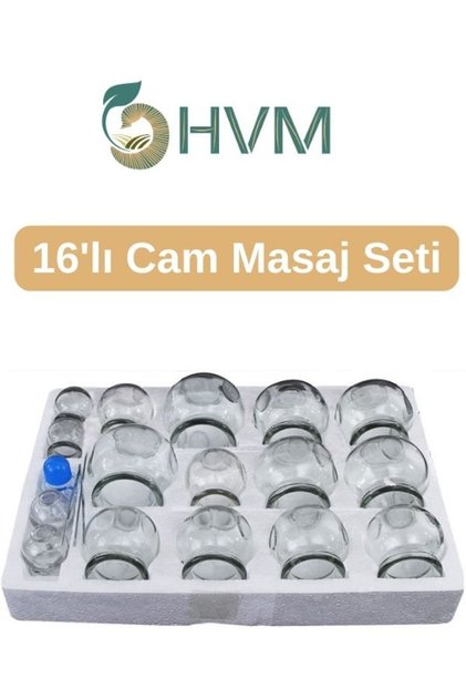 Cam Masaj Kupa Seti, Cam Hacamat Seti 16'lı