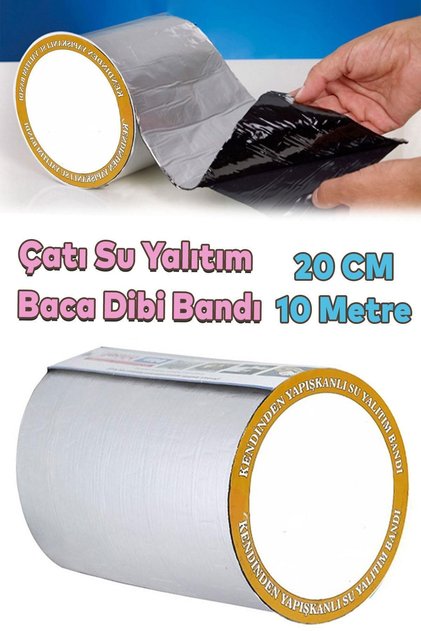 Çatı Yalıtım Baca Dibi Bandı Folyolu Ses Su Yalıtım Bant Bandı 20 Cm X 10 Mt