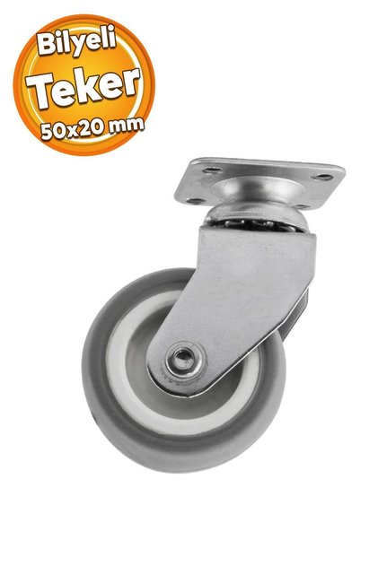 Mobilya Ofis Koltuk Tekeri Vidalı Yük Taşıma Alışveriş Sepeti Tablalı Teker 50 MM x 20 mm GRİ