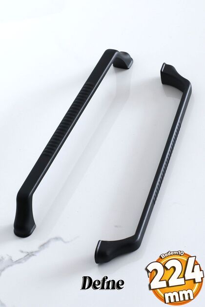 Defne 224 mm Siyah Kulp Mobilya Mutfak Çekmece Dolap Dolabı Kapak Kulbu Kulpları Kulpu Metal 22.4 mm