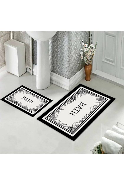 Patterned Printed Bath Mat Set - Soft and Durable and Machine Washable