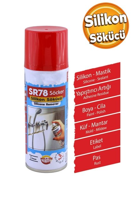 Sr78 Silikon Sökücü Yapışkan Etiket Temizleyici Boya Küf Mantar Pas Temizleyici Sprey 200 ml