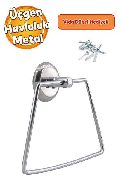 Bez Havluluk Aparatı Lavabo Banyo Mutfak Aparat Standı Bez Havlu Askısı Vidalı Krom Paslanmaz Metal