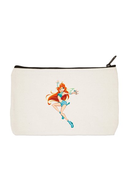 Winx Bloom Waterproof Printed Cloth Makeup Bag, Pen Holder, Wallet