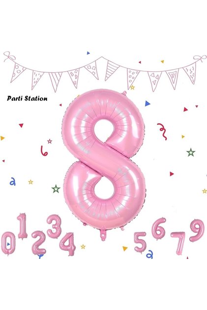 Number Foil Balloon Pink Number Balloon Baby Pink 8 Year Old Balloon 76 Cm Number Balloon Flying Balloon Helium Balloon