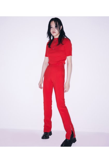Red Knitted Trousers