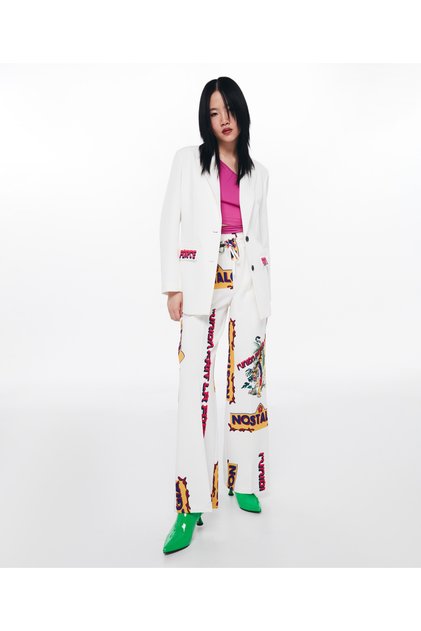 Woven White Blazer Jacket