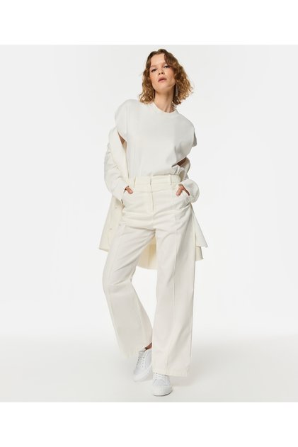 White Woven Trousers