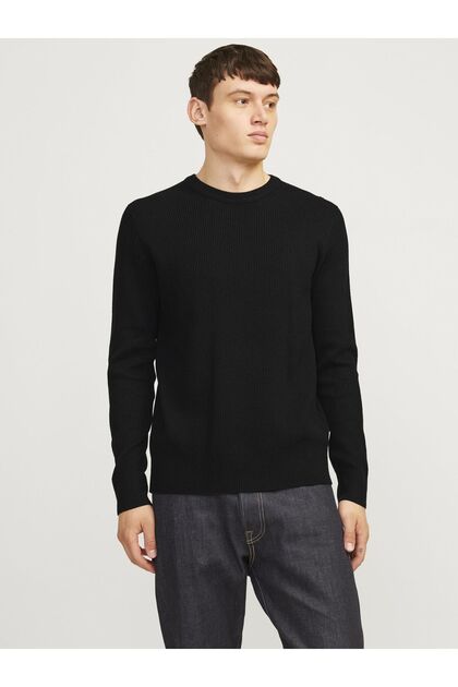 Rundhals ile Strickpullover Rundhals ile Einfarbig Strickpullover