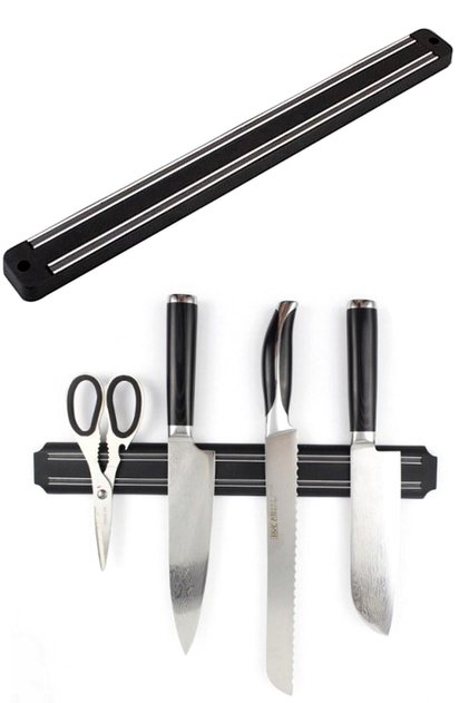 Black Magnetic Knife Holder Organizer Knife Holder Stand Hanger Bracket 33 cm