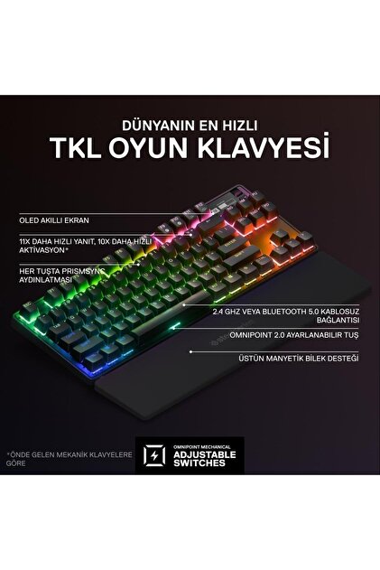 SteelSeries Apex Pro Tkl Wireless (2023) Mekanik Oyuncu Klavyesi