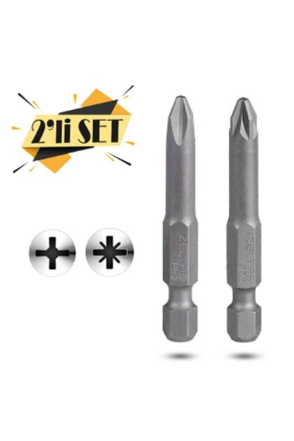 2'li Yıldız Bits Uç Ph2 - Pz2 Matkap Ucu Seti 50 Mm