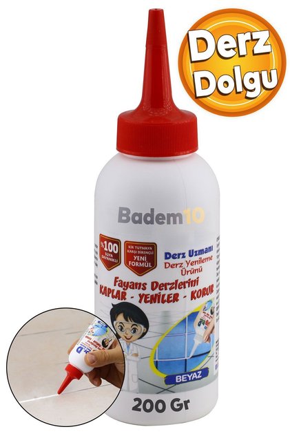 Fayans Arası Beyaz Hazır Derz Dolgusu 200 gr Tamir Derz Yenileme Dolgusu