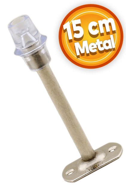 Kapı Kolu Stoperi Tamponu 15 Cm Krom Metal Vidalı Silikonlu Kapı Stopu Durdurucu Tutucu Tutacağı